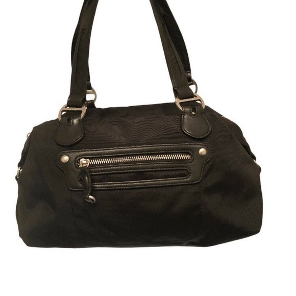 Tumi black nylon leather purse bag purse